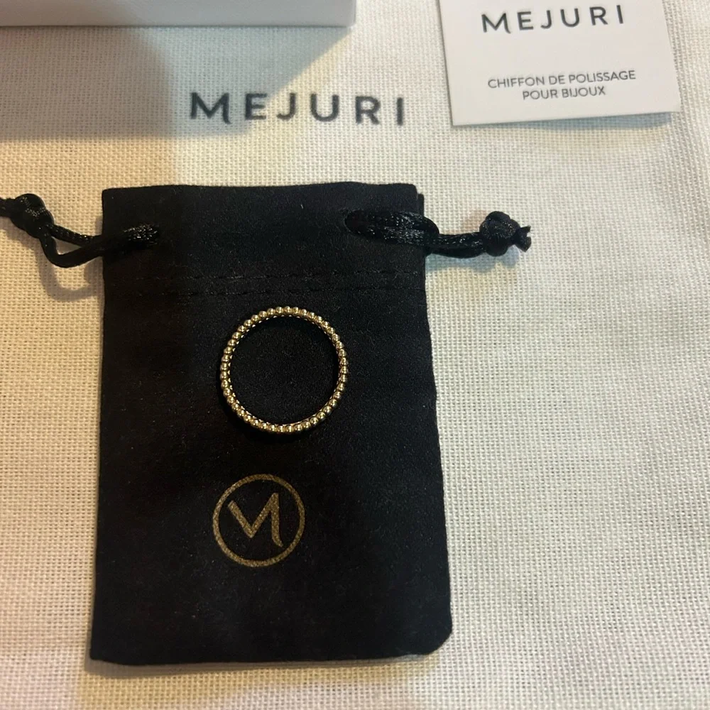 Gold Beaded Stackable Ring - Women Jewelry - Picture 6 of 8